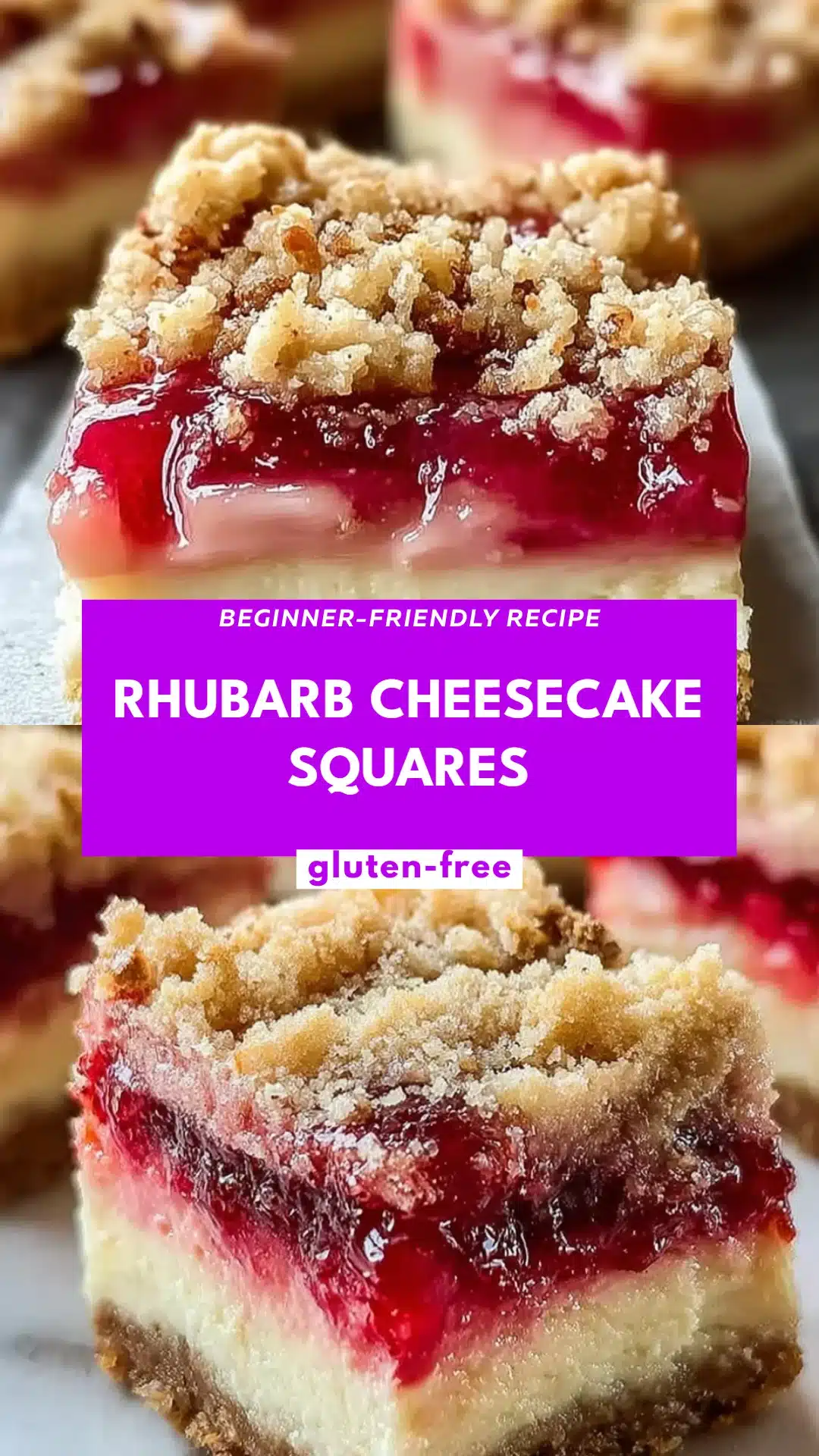 Rhubarb Cheesecake Squares