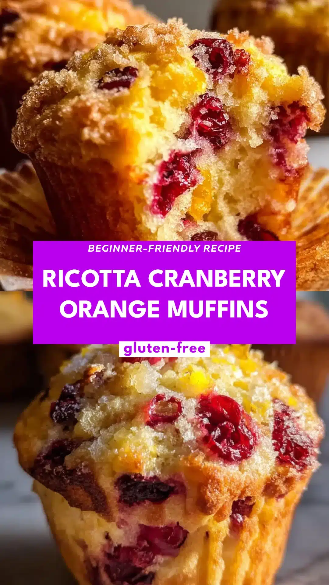 Ricotta Cranberry Orange Muffins