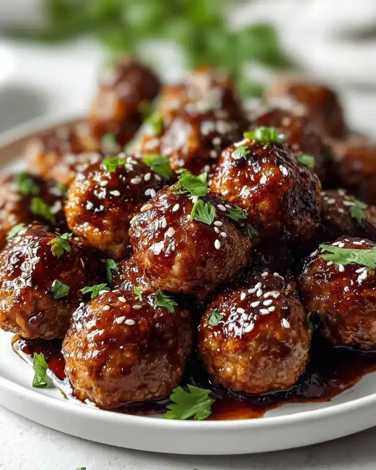 Delicious saucy meatballs served on a plate