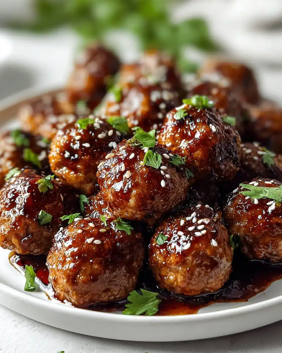Delicious saucy meatballs served on a plate