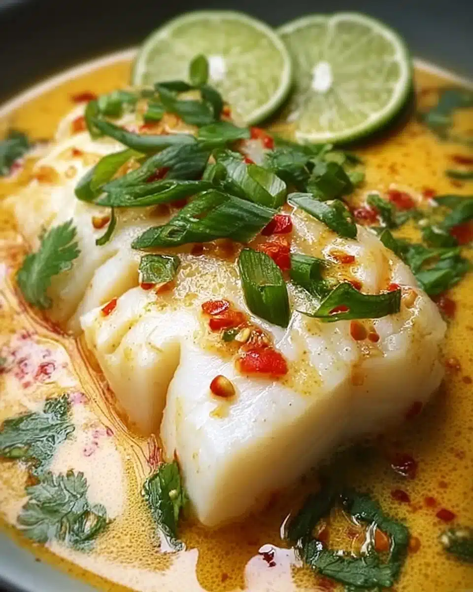 Savory Thai Coconut Lime Poached Cod in Just 25 Minutes