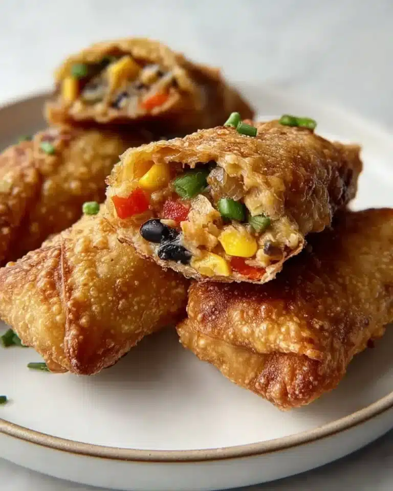 Delicious Southwest Egg Rolls filled with spicy ingredients and herbs.