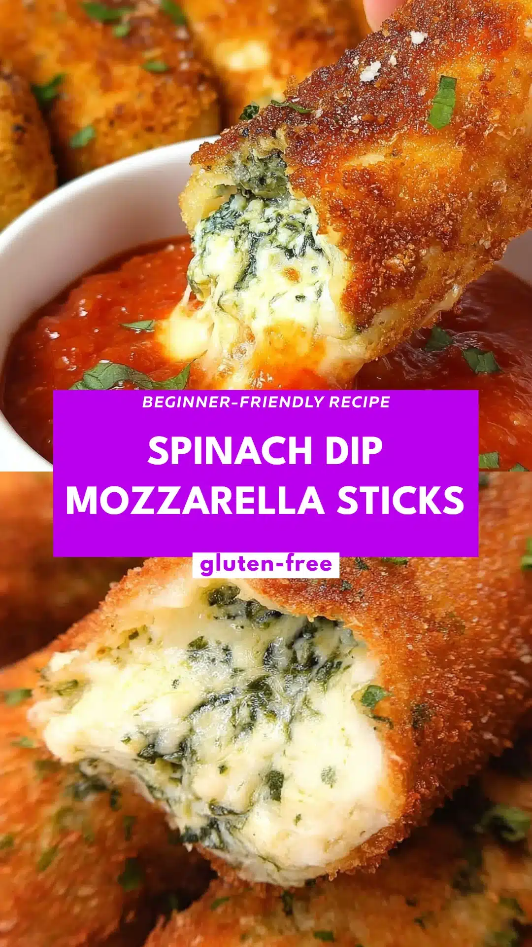 Spinach Dip Mozzarella Sticks
