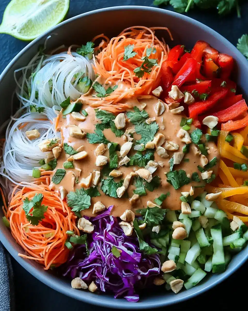 Spring Roll Salad with Peanut Dressing