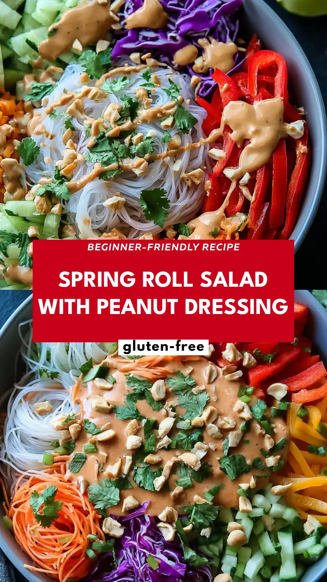 Spring Roll Salad with Peanut Dressing