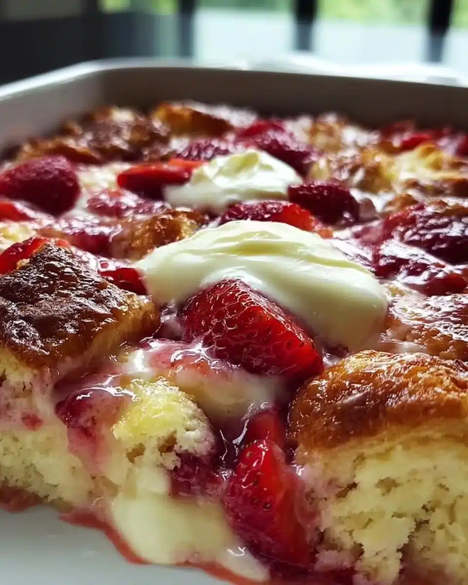Perfect Strawberry Cream Cheese Cobbler