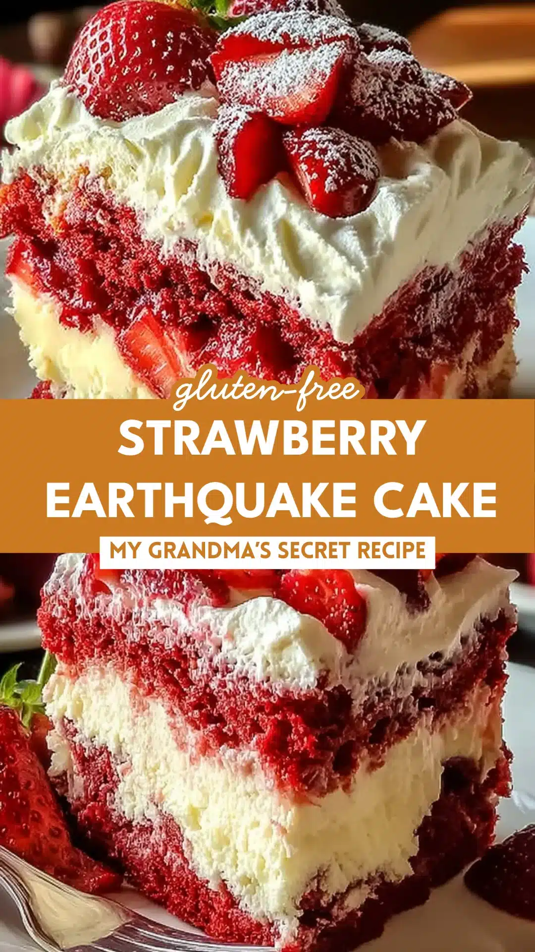 Strawberry Earthquake Cake