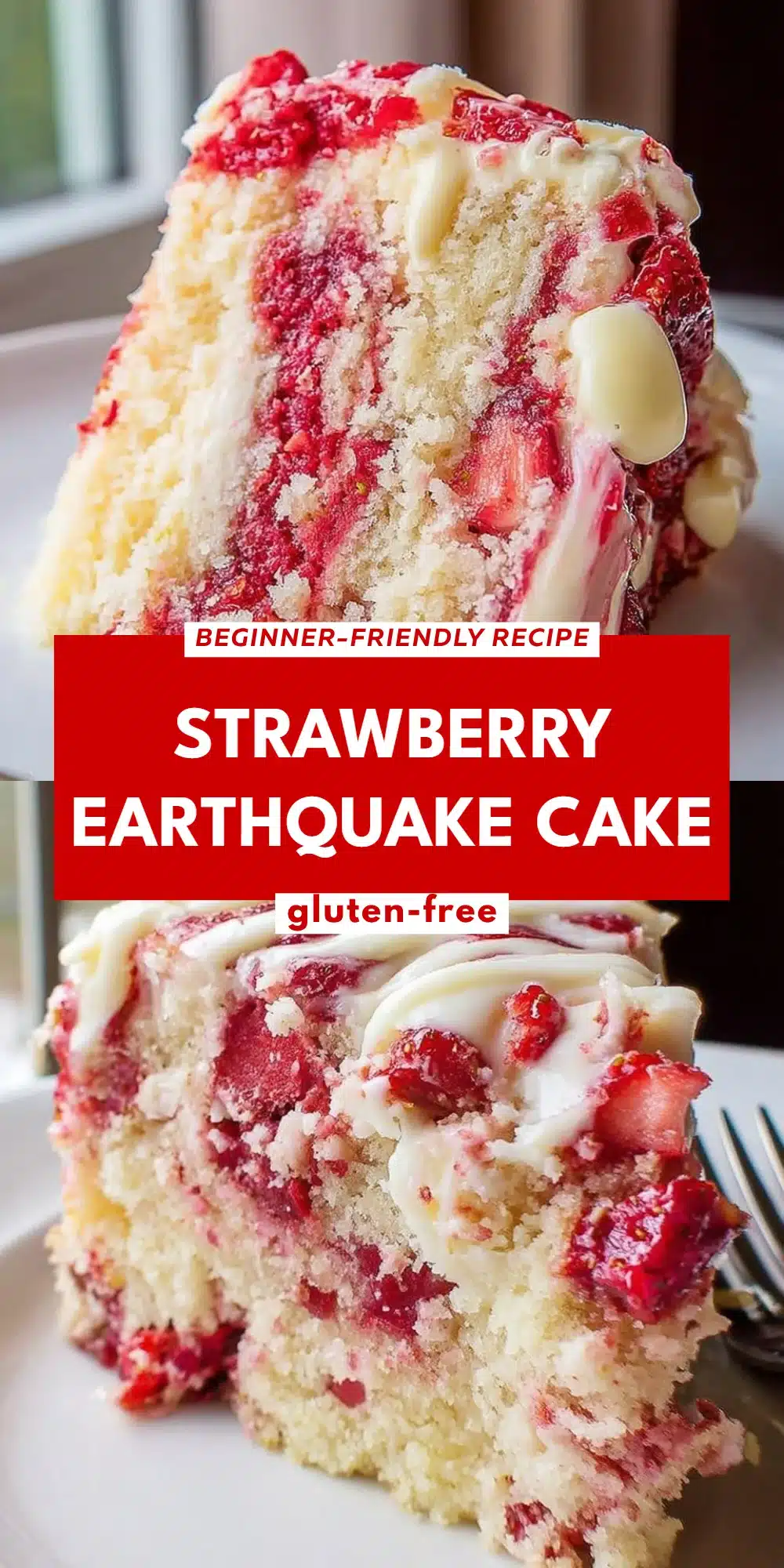 Strawberry Earthquake Cake