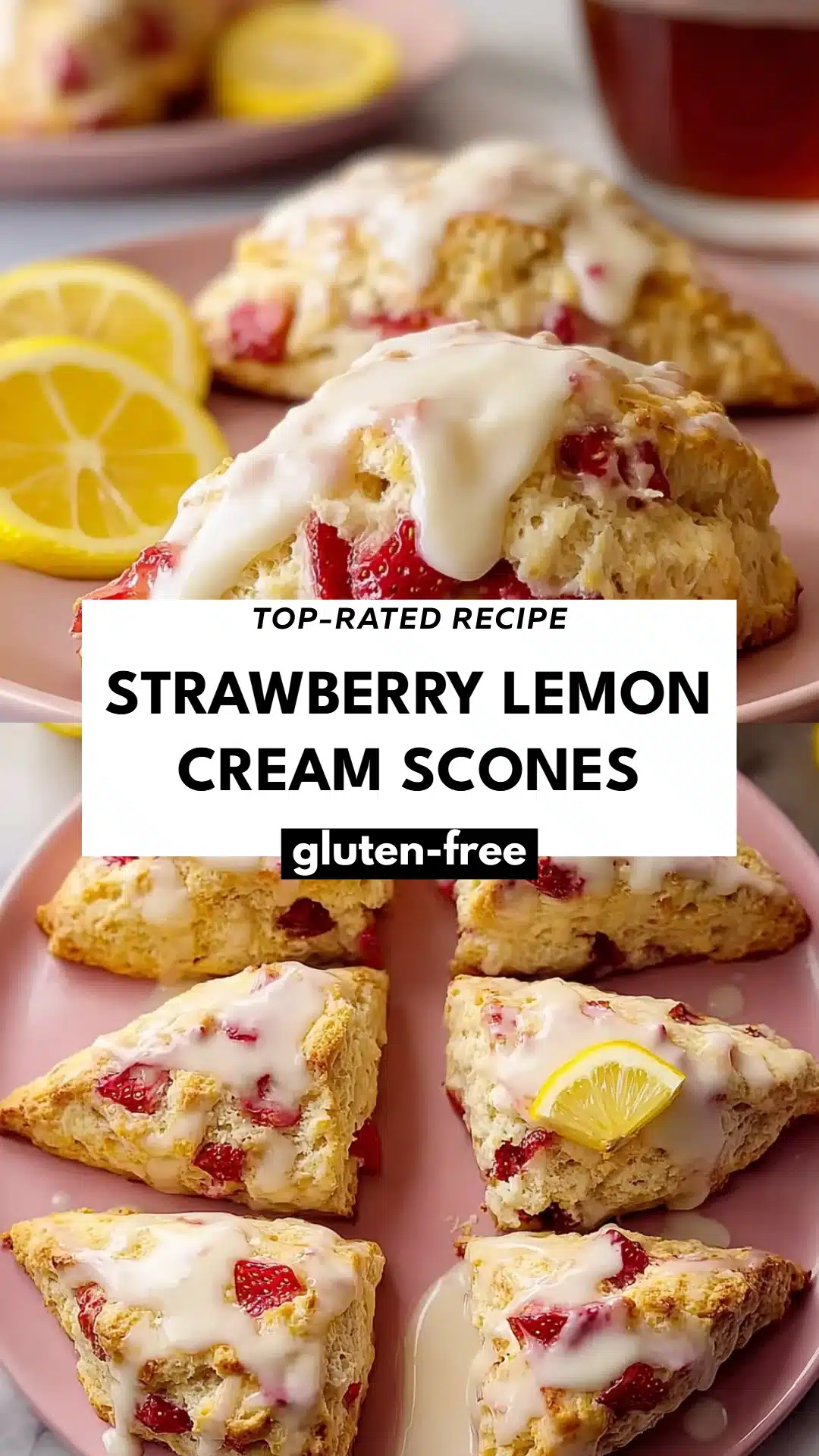 Strawberry Lemon Cream Scones