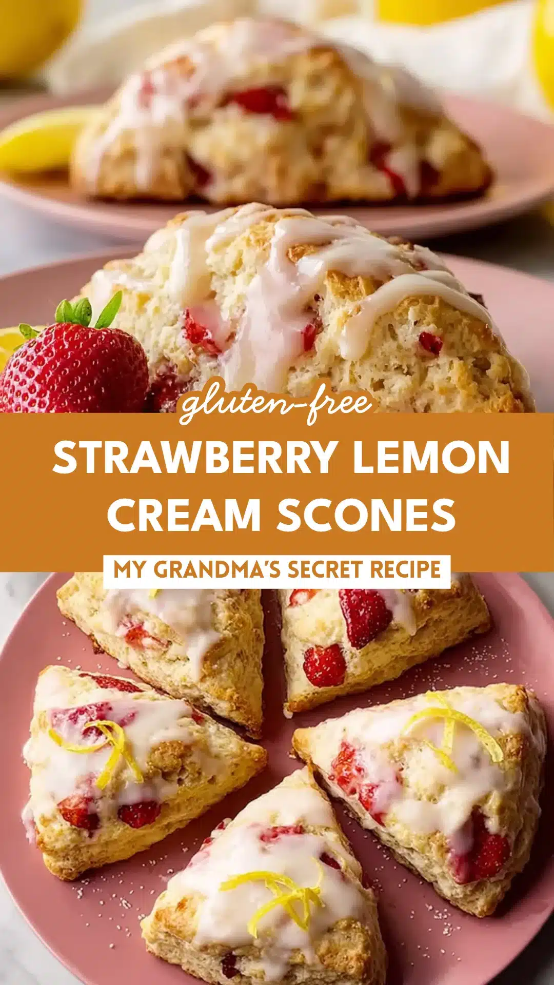 Strawberry Lemon Cream Scones