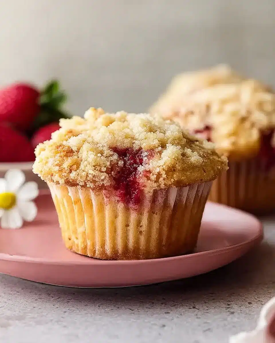 Irresistible Strawberry Muffins with Crumble Topping
