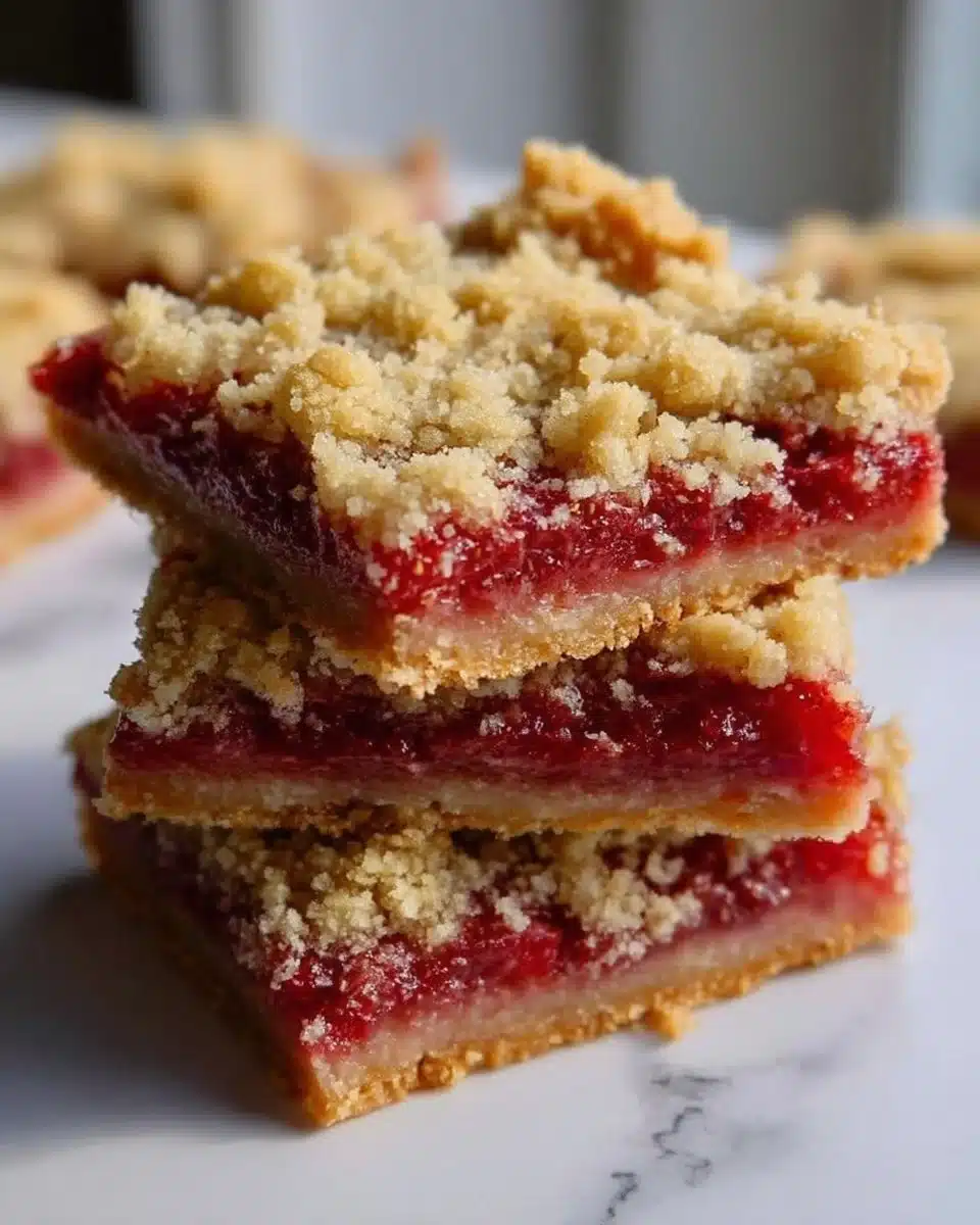Strawberry Rhubarb Crumb Bars