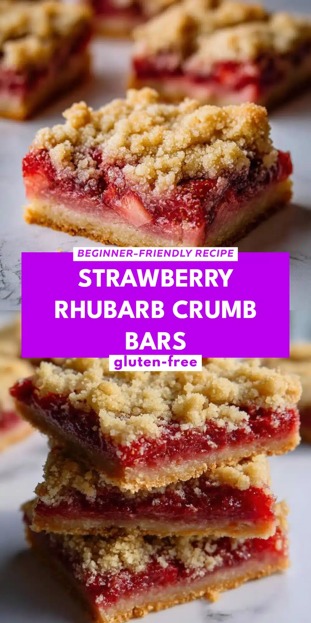 Strawberry Rhubarb Crumb Bars