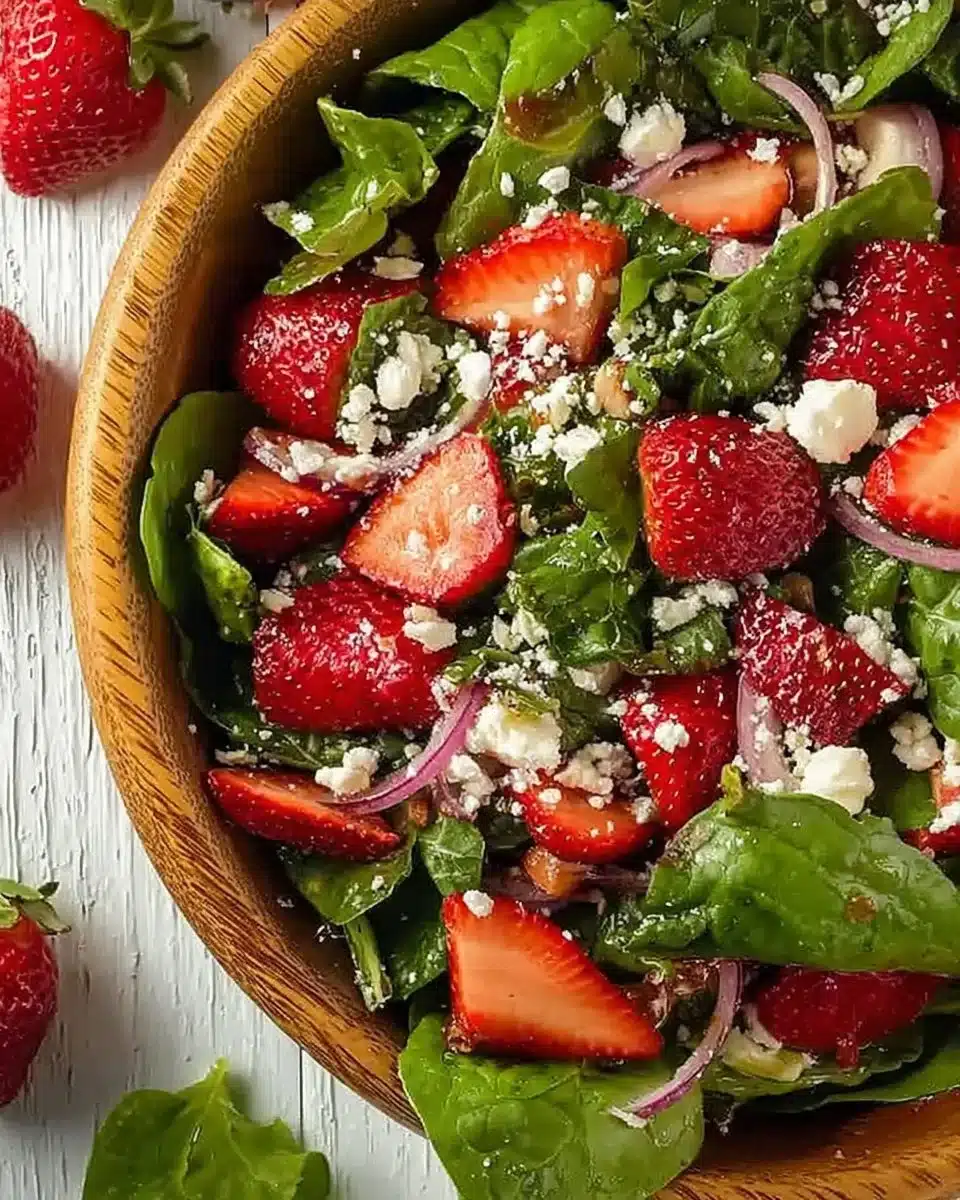 Crunchy Strawberry Romaine Feta Salad