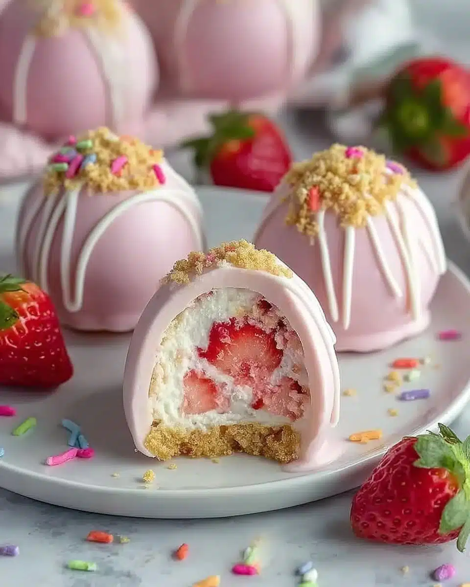 Homemade Strawberry Shortcake Easter Egg Bombs arranged on a festive plate.