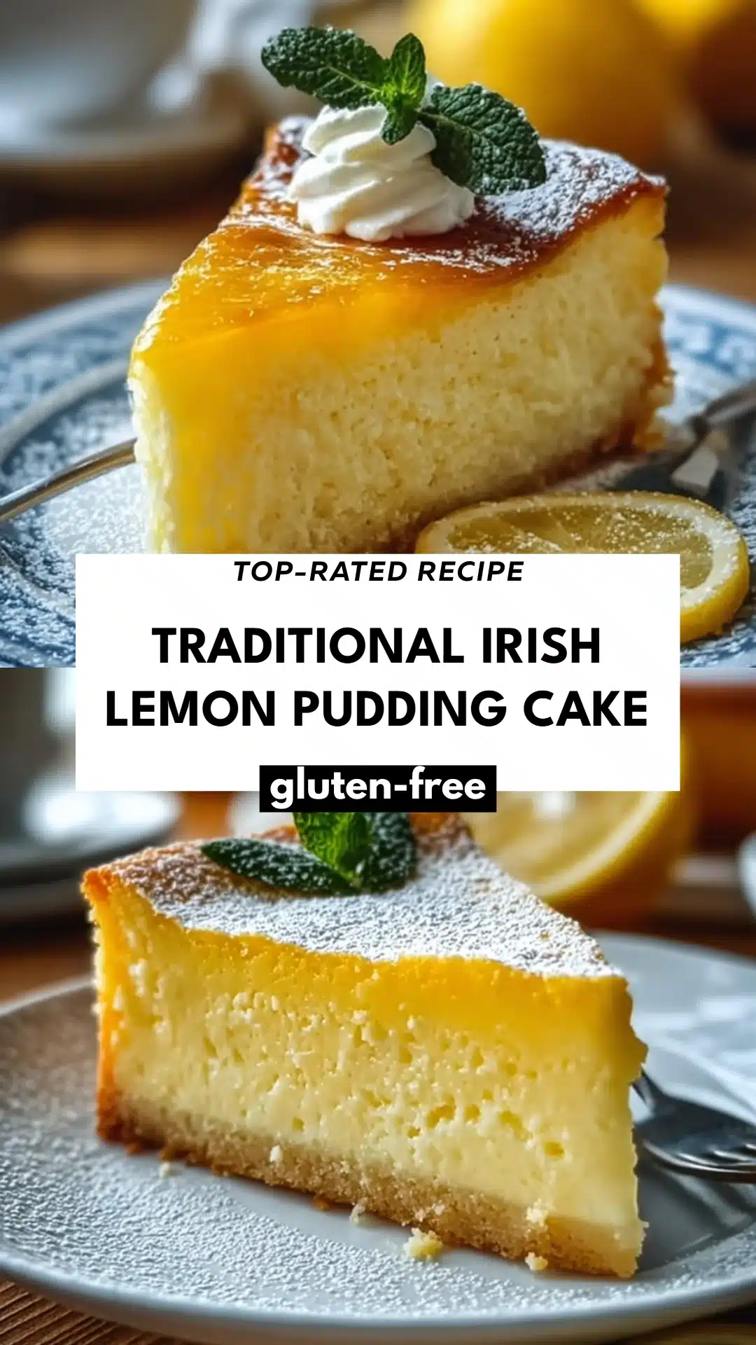 Traditional Irish Lemon Pudding Cake
