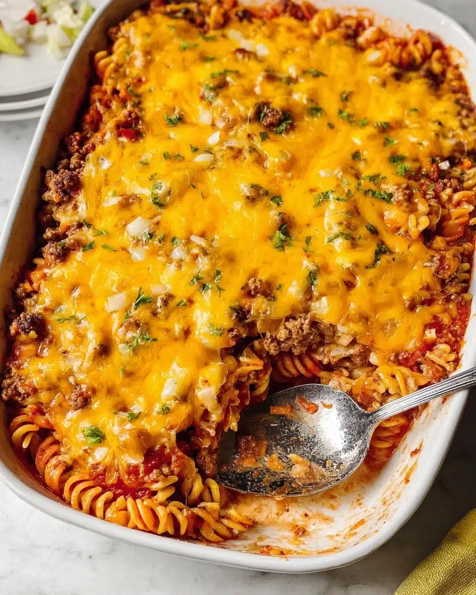 Turkey Cheeseburger Casserole