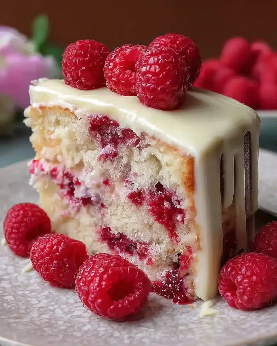 White Chocolate Raspberry Cake