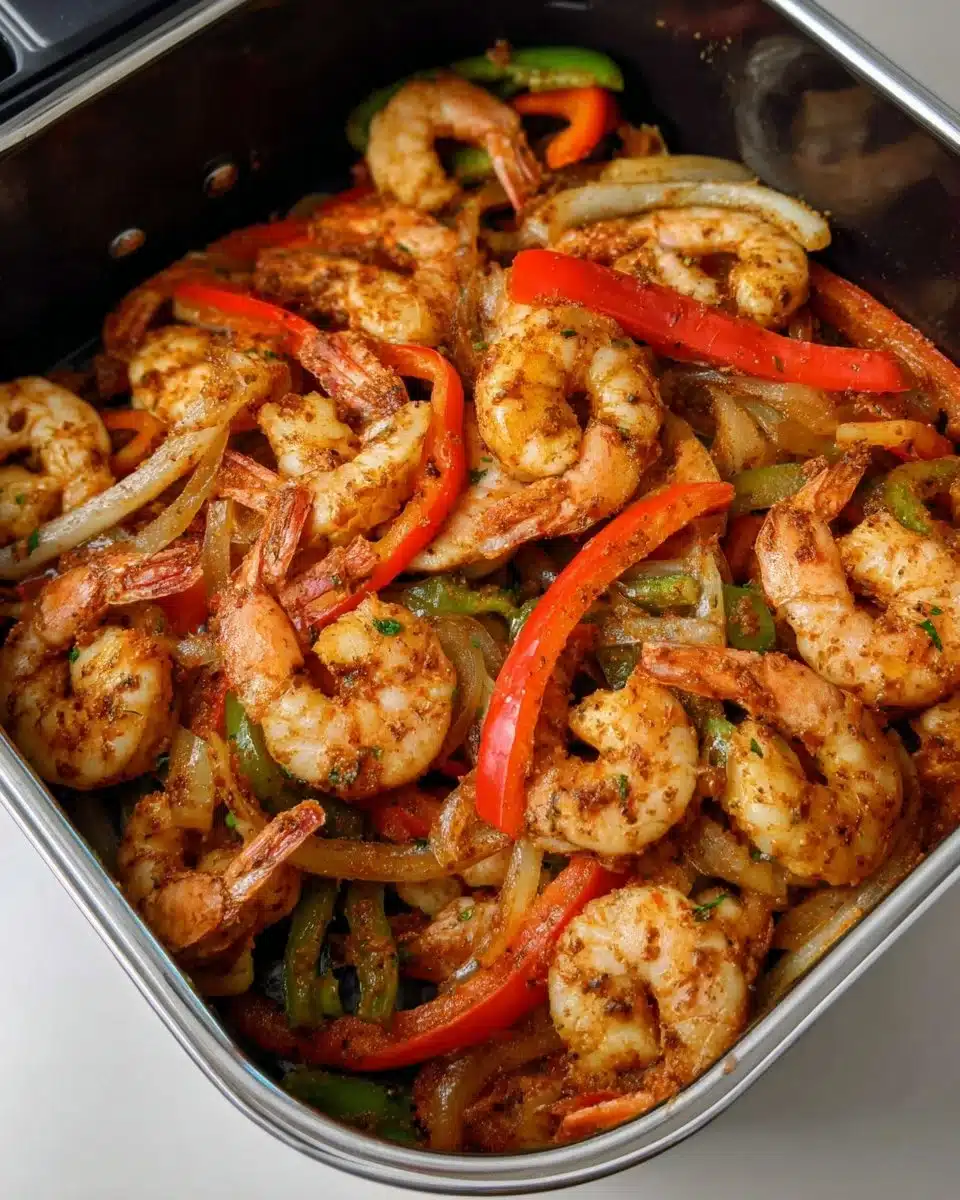 Easy Air Fryer Shrimp Fajita Tacos