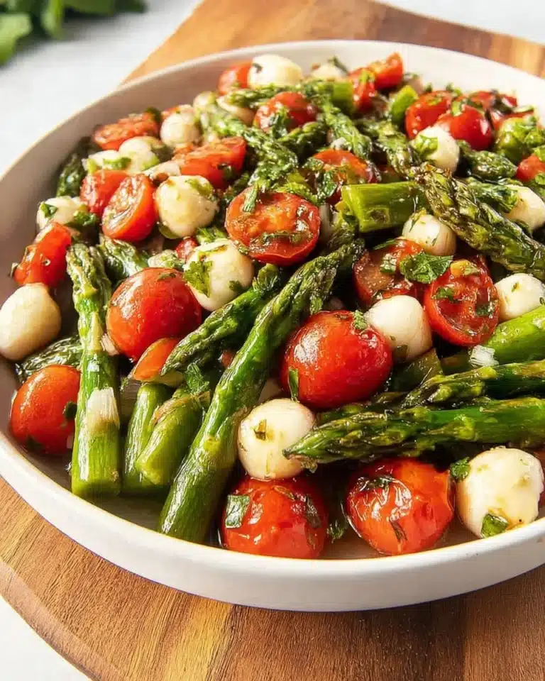 Fresh Asparagus and Tomato Salad with vibrant vegetables and dressing