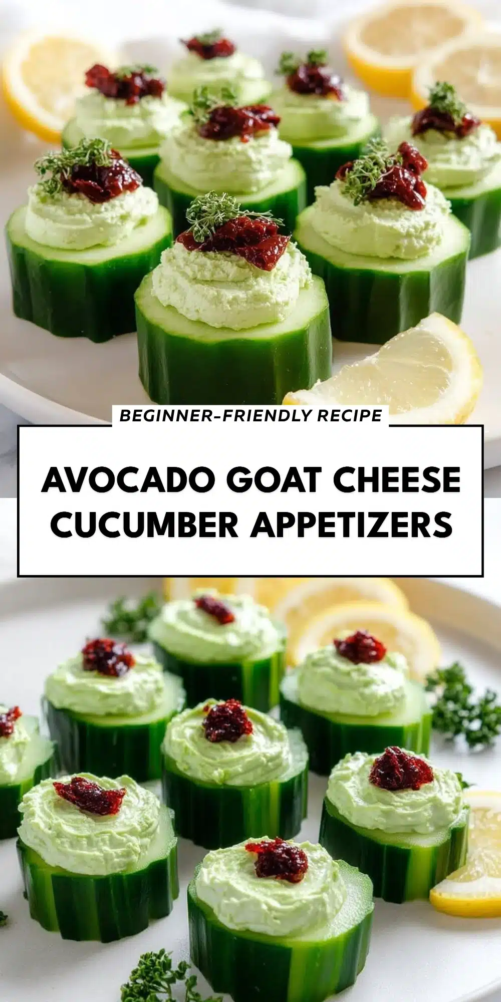 Avocado Goat Cheese Cucumber Appetizers