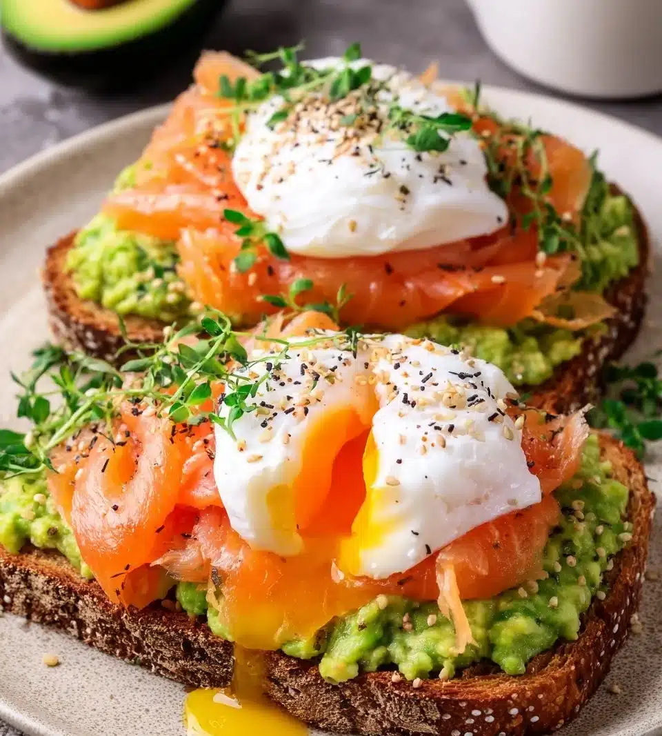 Avocado Toast with Poached Egg and Smoked Salmon
