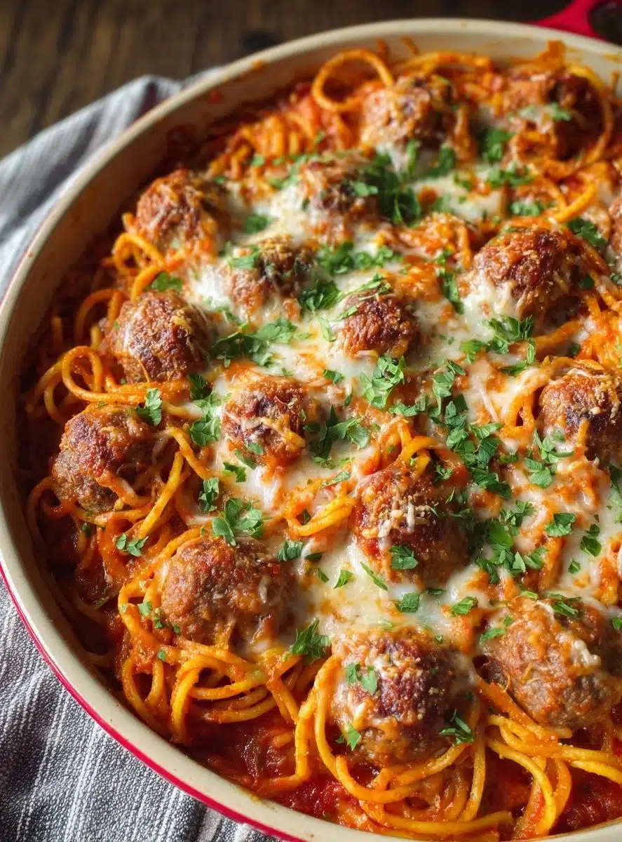 Baked Spaghetti & Meatballs