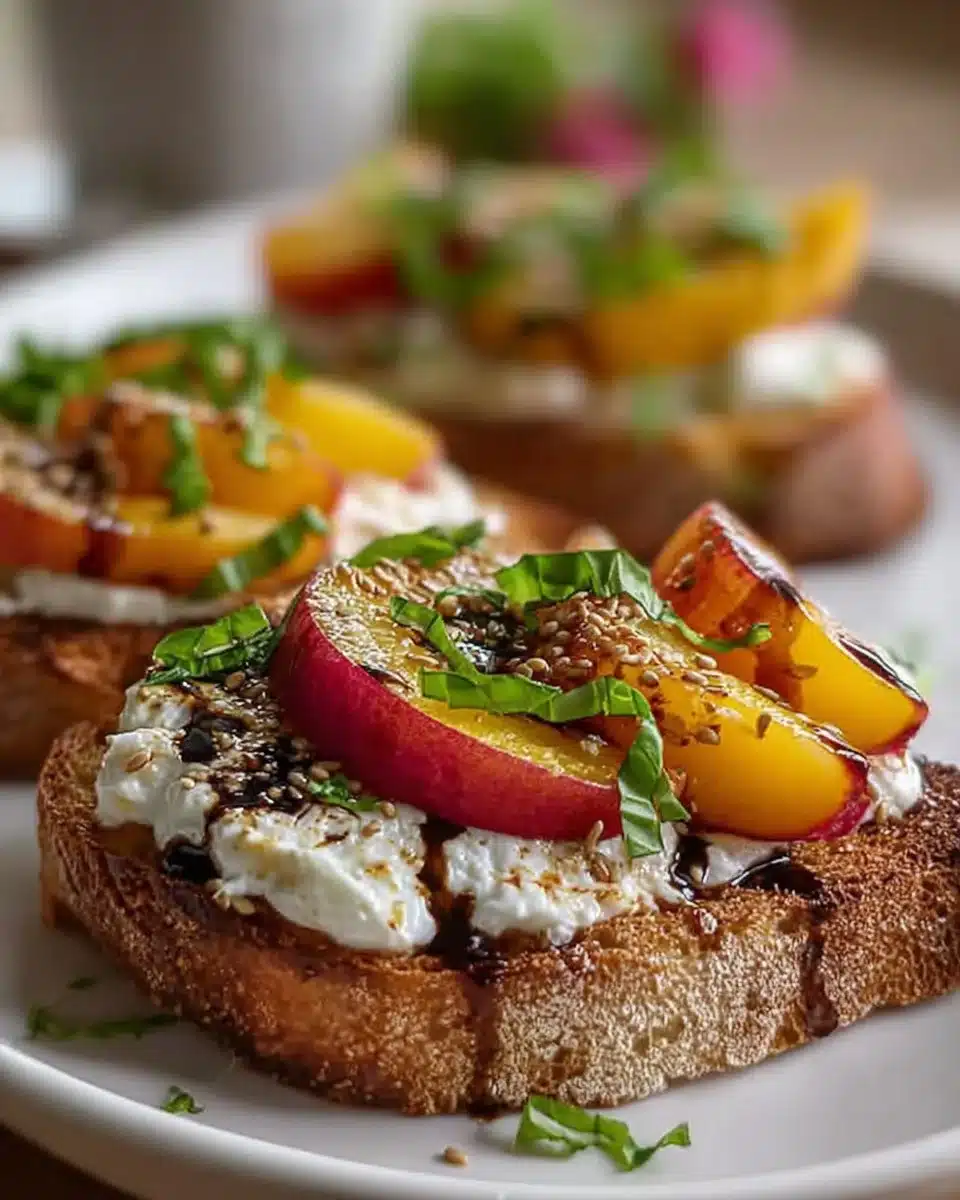 Balsamic Peach and Burrata Toast