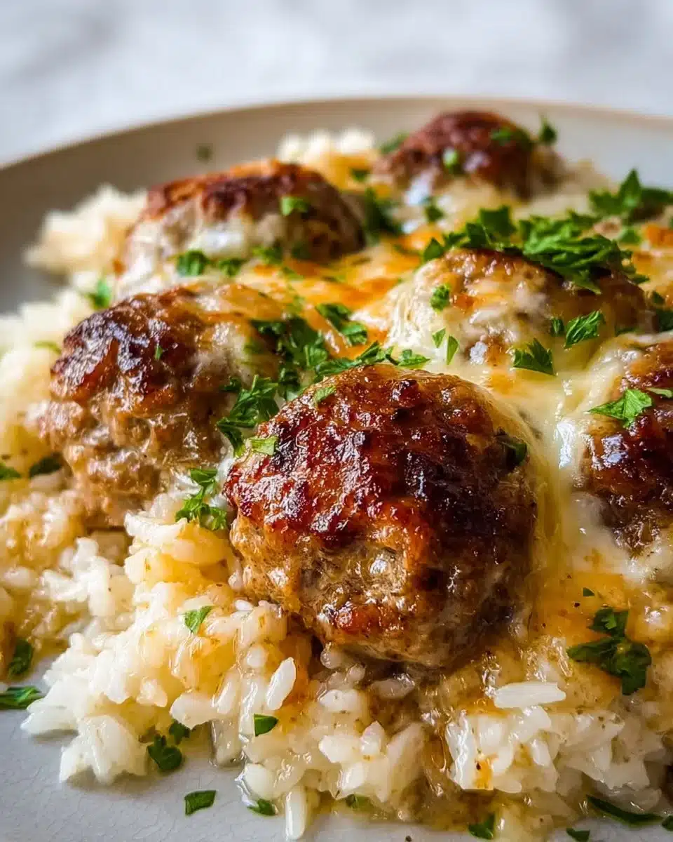 Beef Meatball Rice Bake