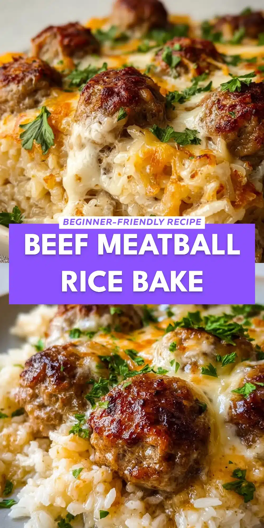 Beef Meatball Rice Bake