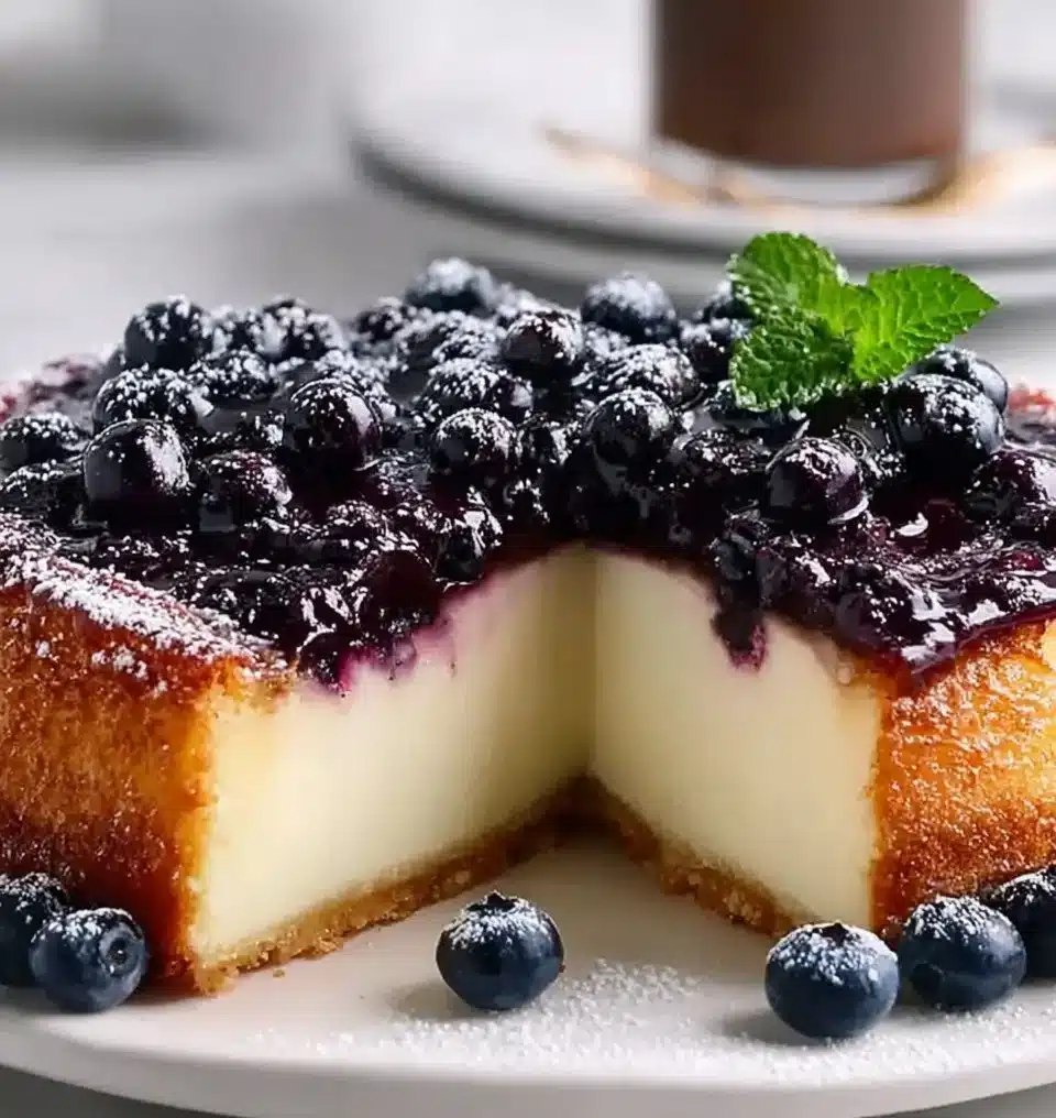 Blueberry Ricotta Pudding Cake