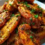 Delicious butter chicken wings served with garnishes