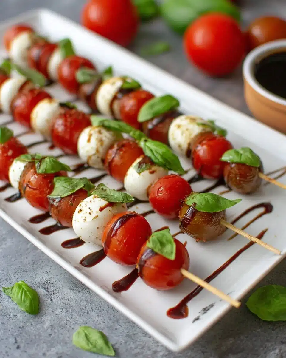 Caprese Skewers with Balsamic Glaze