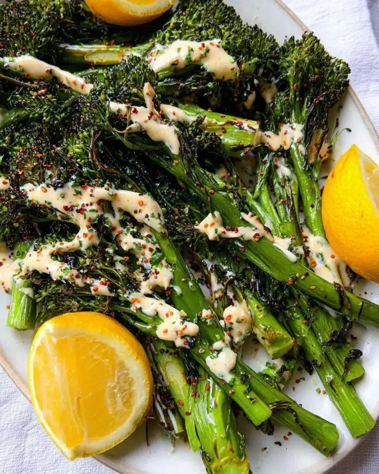 Deliciously charred broccolini served as a vibrant side dish