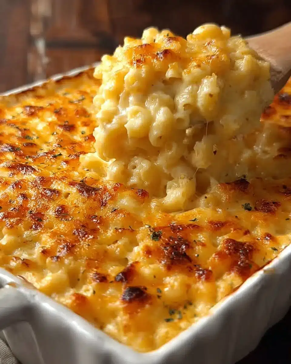 Cheesy No Boil Baked Mac and Cheese