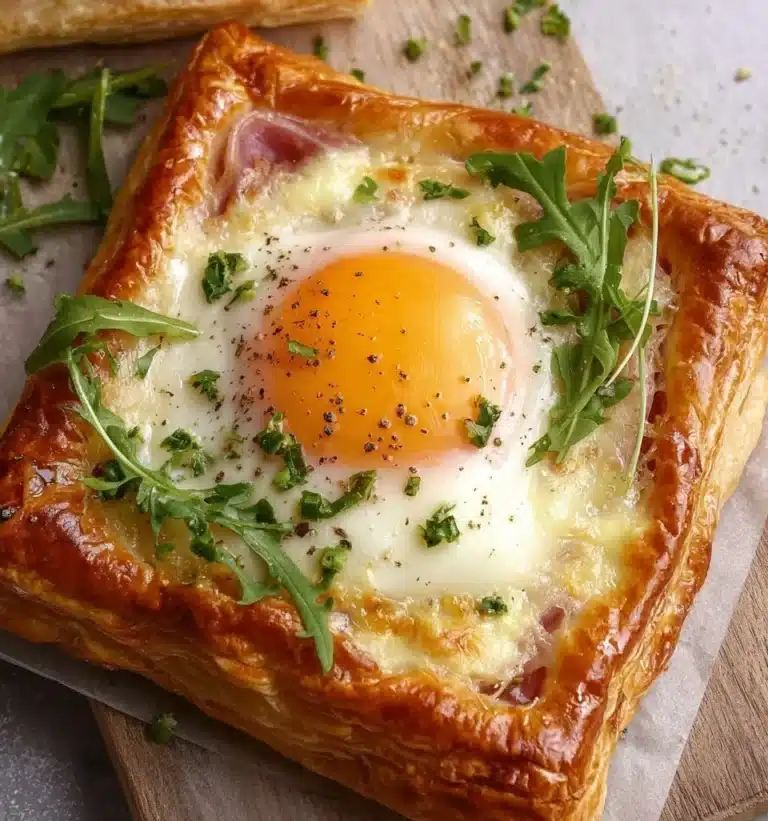 Golden and flaky cheesy puff pastry filled with melted cheese