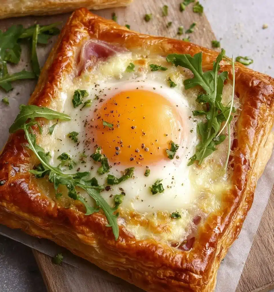 Golden and flaky cheesy puff pastry filled with melted cheese