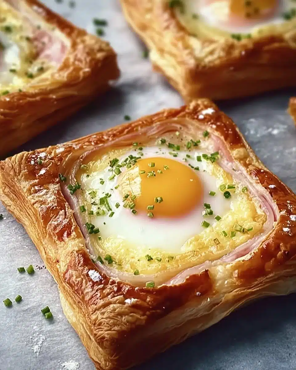Cheesy Puff Pastry Croque Madame