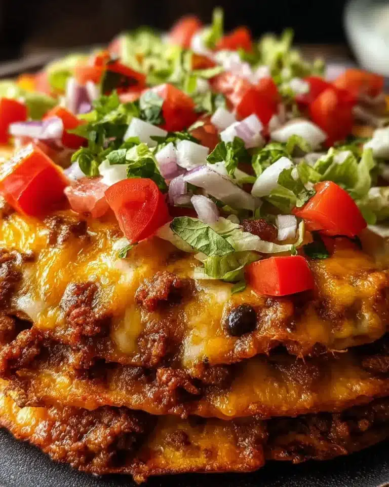 Cheesy Mexican Pizza from Taco Bell topped with fresh ingredients.