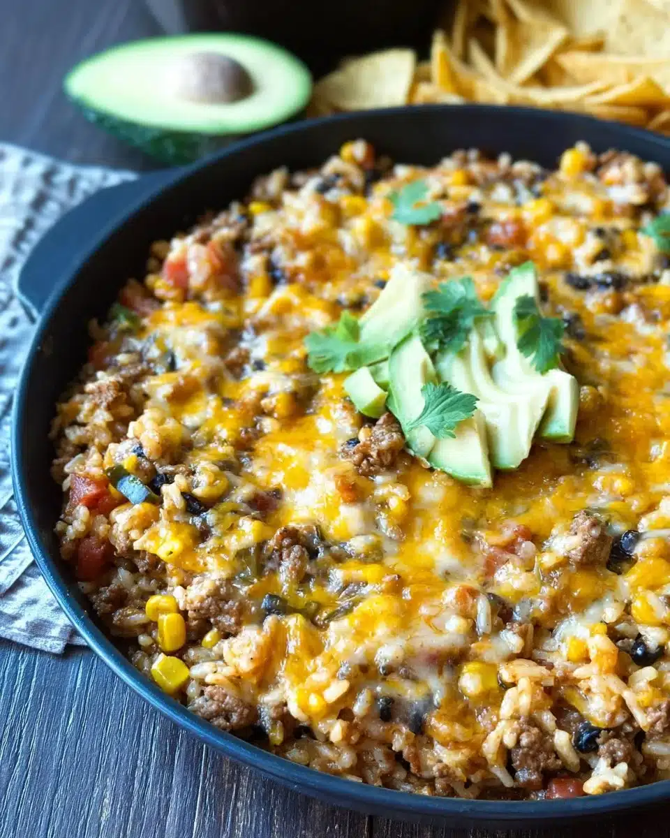 Cheesy Taco Rice Skillet