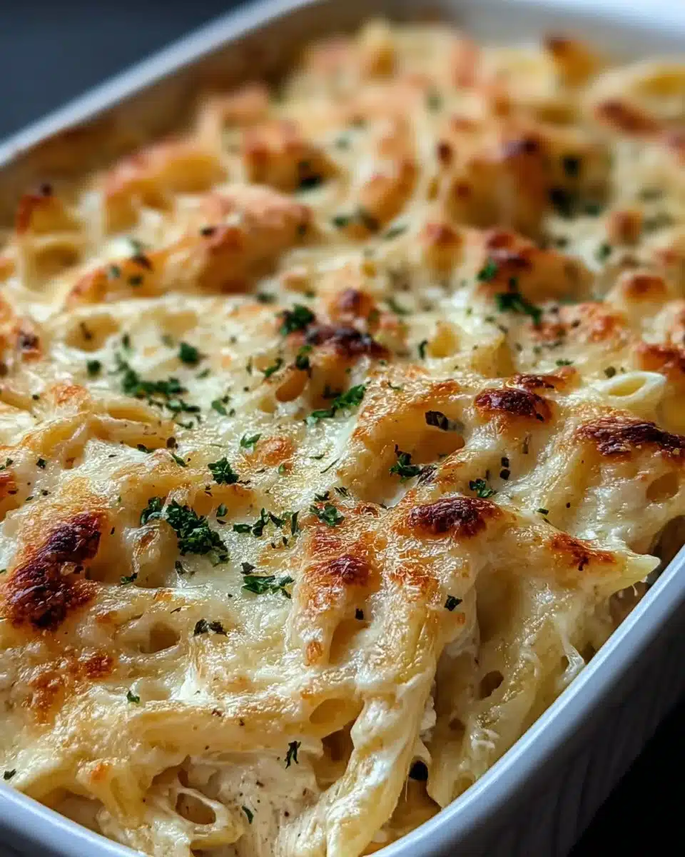 Dump and Bake Chicken Alfredo Casserole