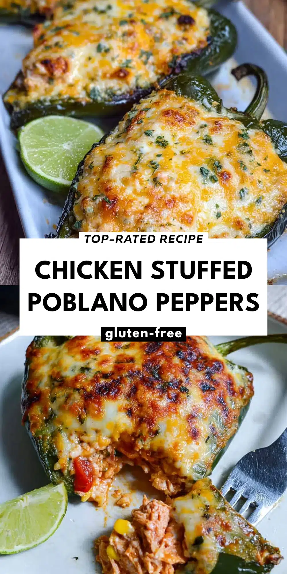 Chicken Stuffed Poblano Peppers