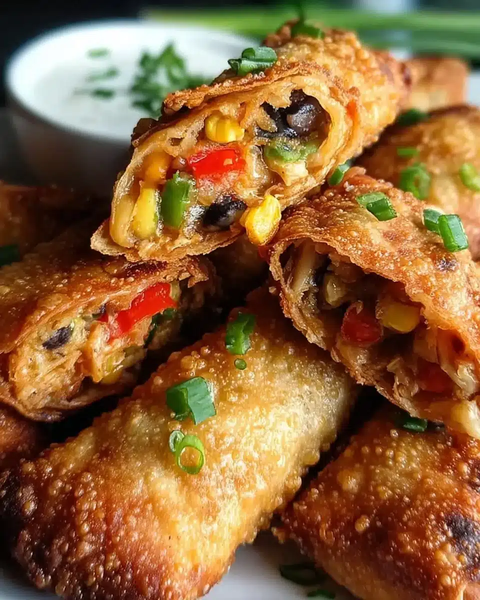 Chili's Southwest Eggrolls on a plate, featuring a crispy fried exterior and colorful filling.