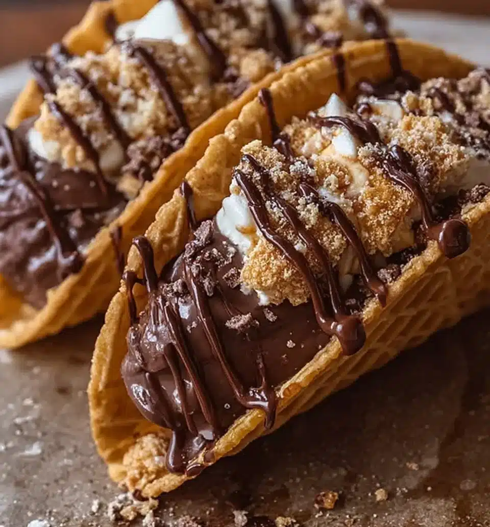 Choco Tacos dessert featuring chocolate and waffle cone