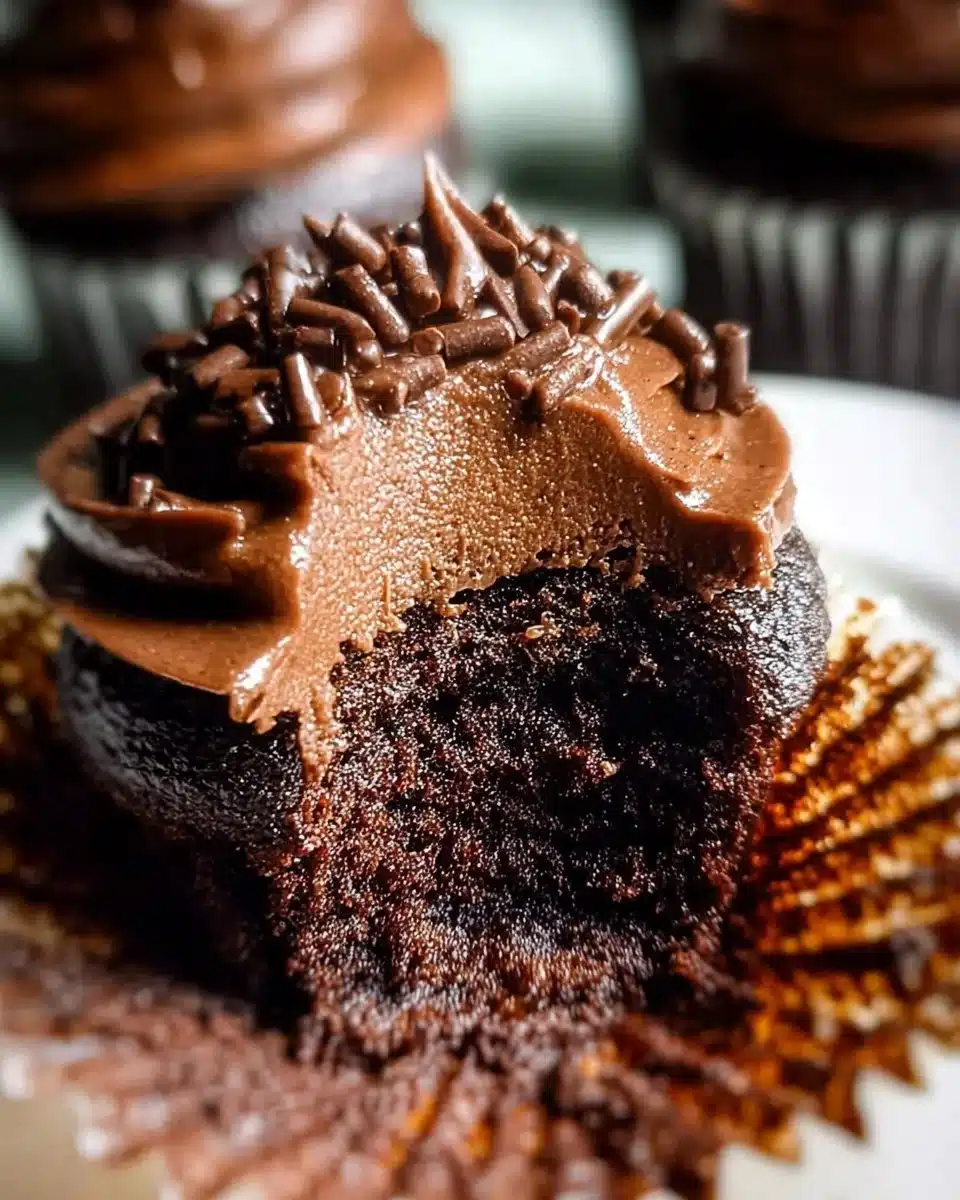 Deliciously decorated chocolate cupcakes ready to enjoy.