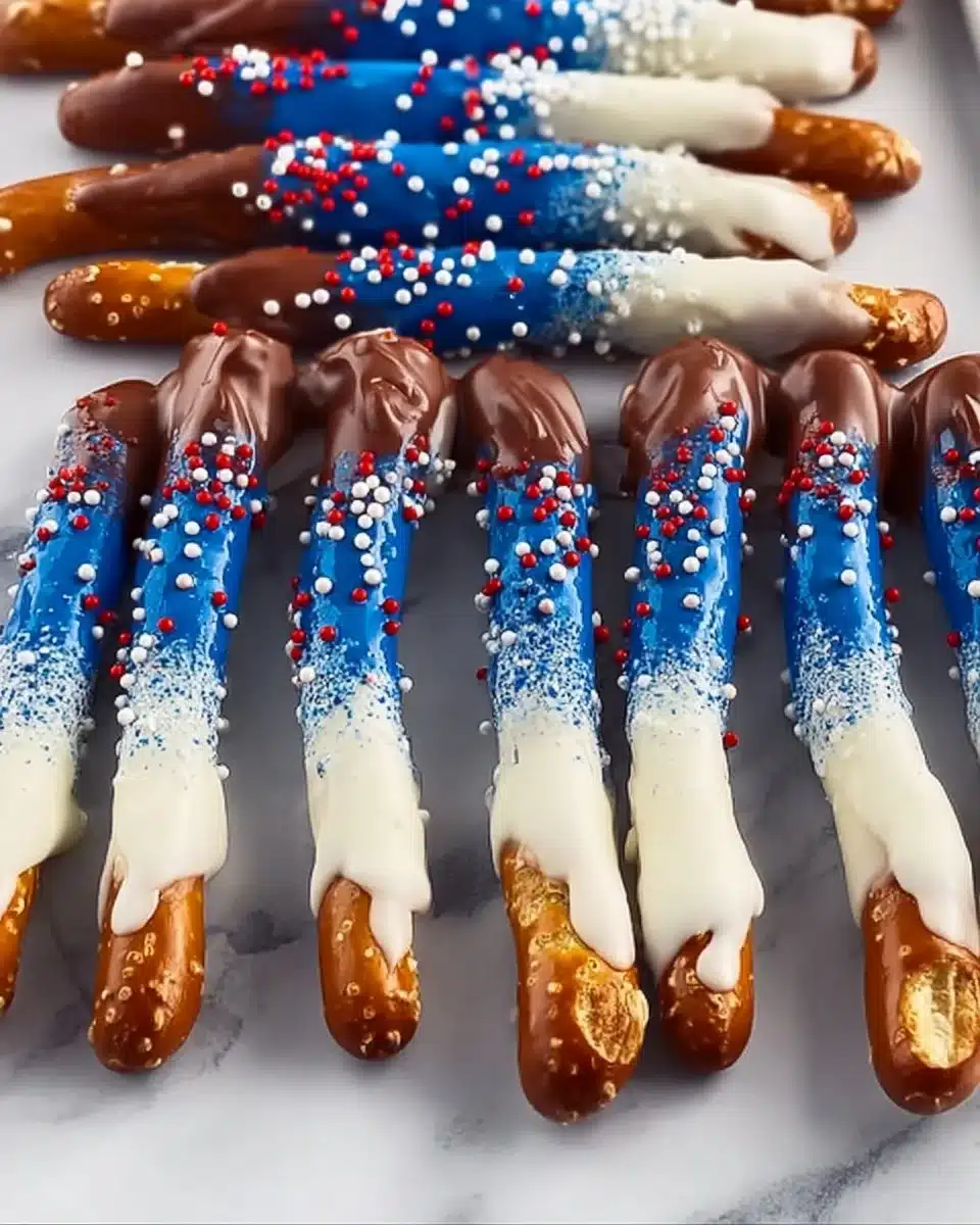 Chocolate Dipped Pretzel Rods