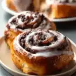 Delicious Chocolate Espresso Rolls on a wooden table
