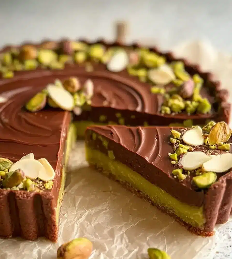 Chocolate Pistachio Tart