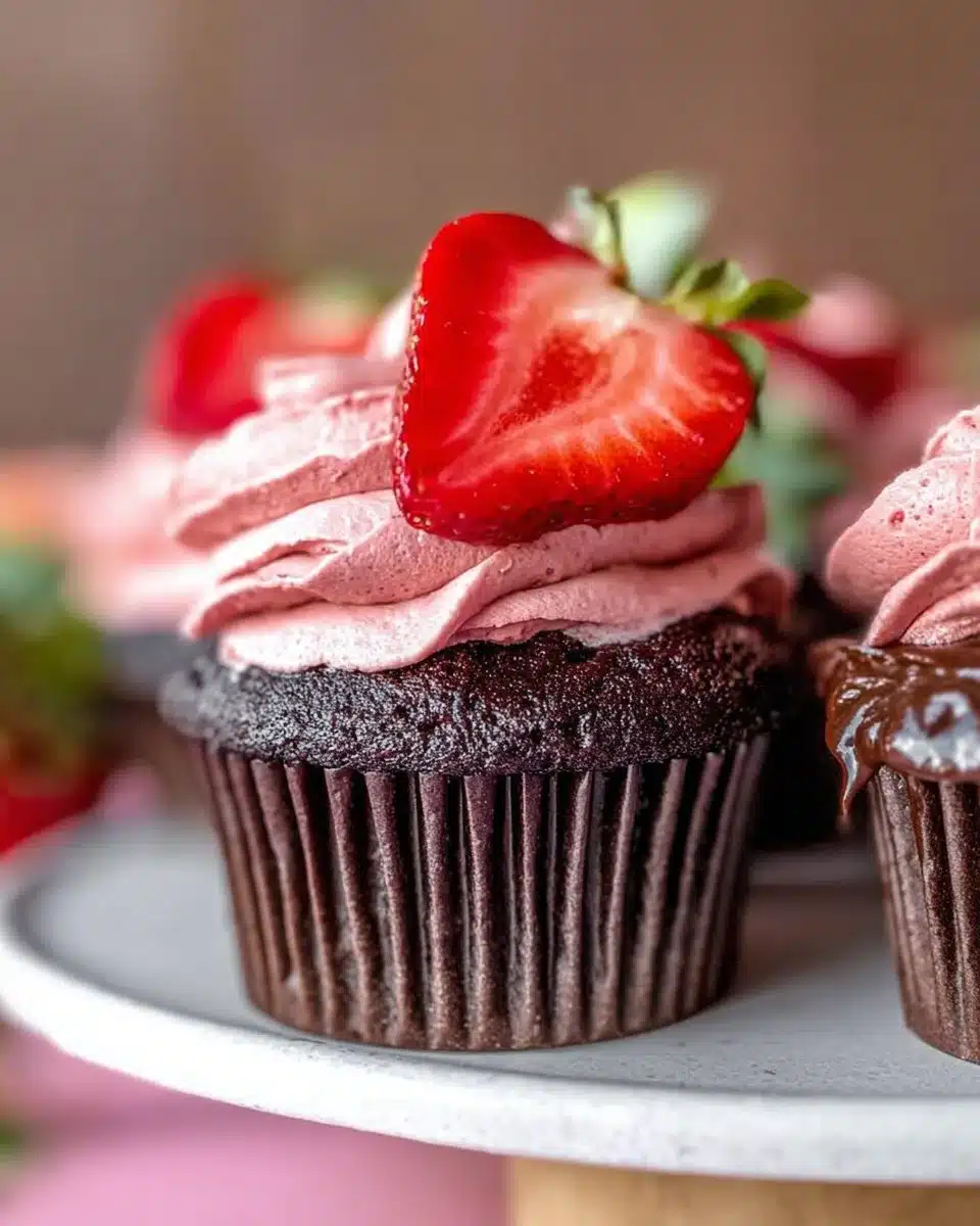 Chocolate Strawberry Cupcakes
