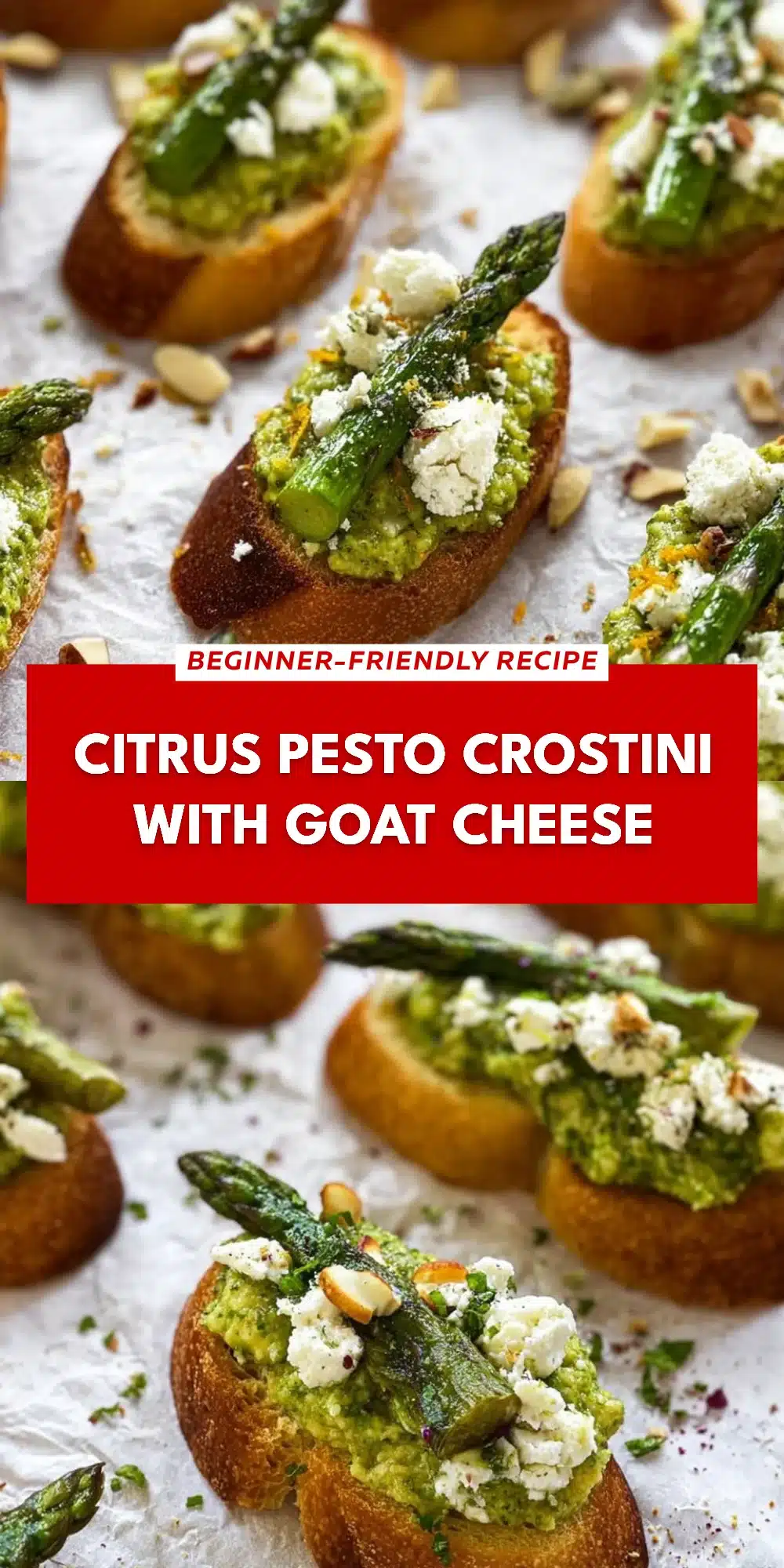 Citrus Pesto Crostini with Goat Cheese